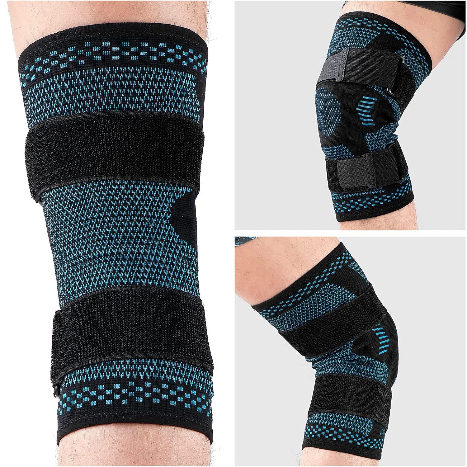 Compression Knee Brace with Side Stabilizers Patella Gel for Running Gym