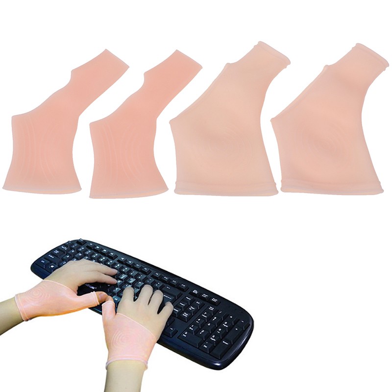 2PCS/1Pair Silicone Gel Wrist Thumb Support Gloves Arthritis Pressure Corre Jf