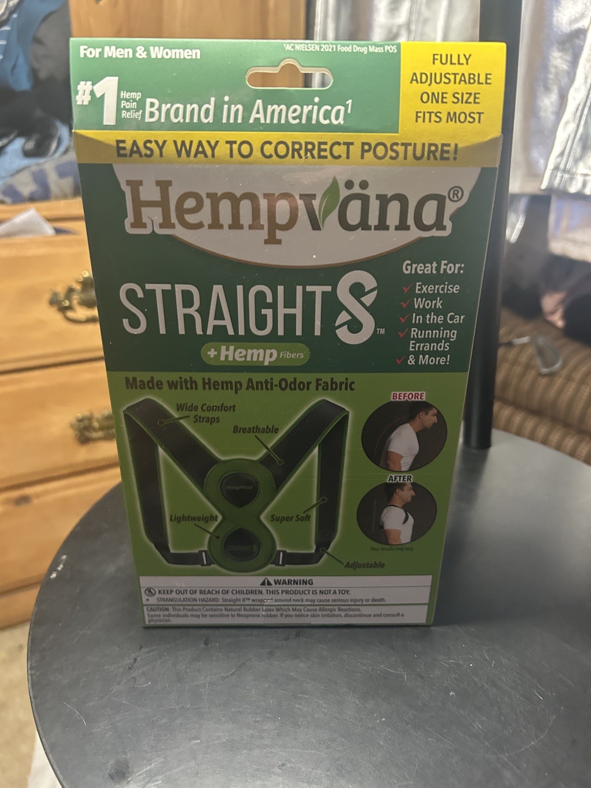 Hempvana Straight8 Adjustable Lightweight Posture Corrector(New- Damaged Box).