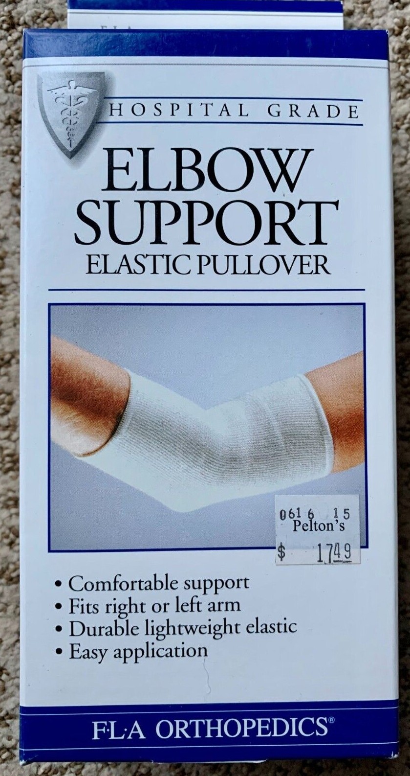 FLA ORTHOPEDIC HOSPITAL GRADE ELBOW SUPPORT ELASTIC PULLOVER SIZE SMALL S
