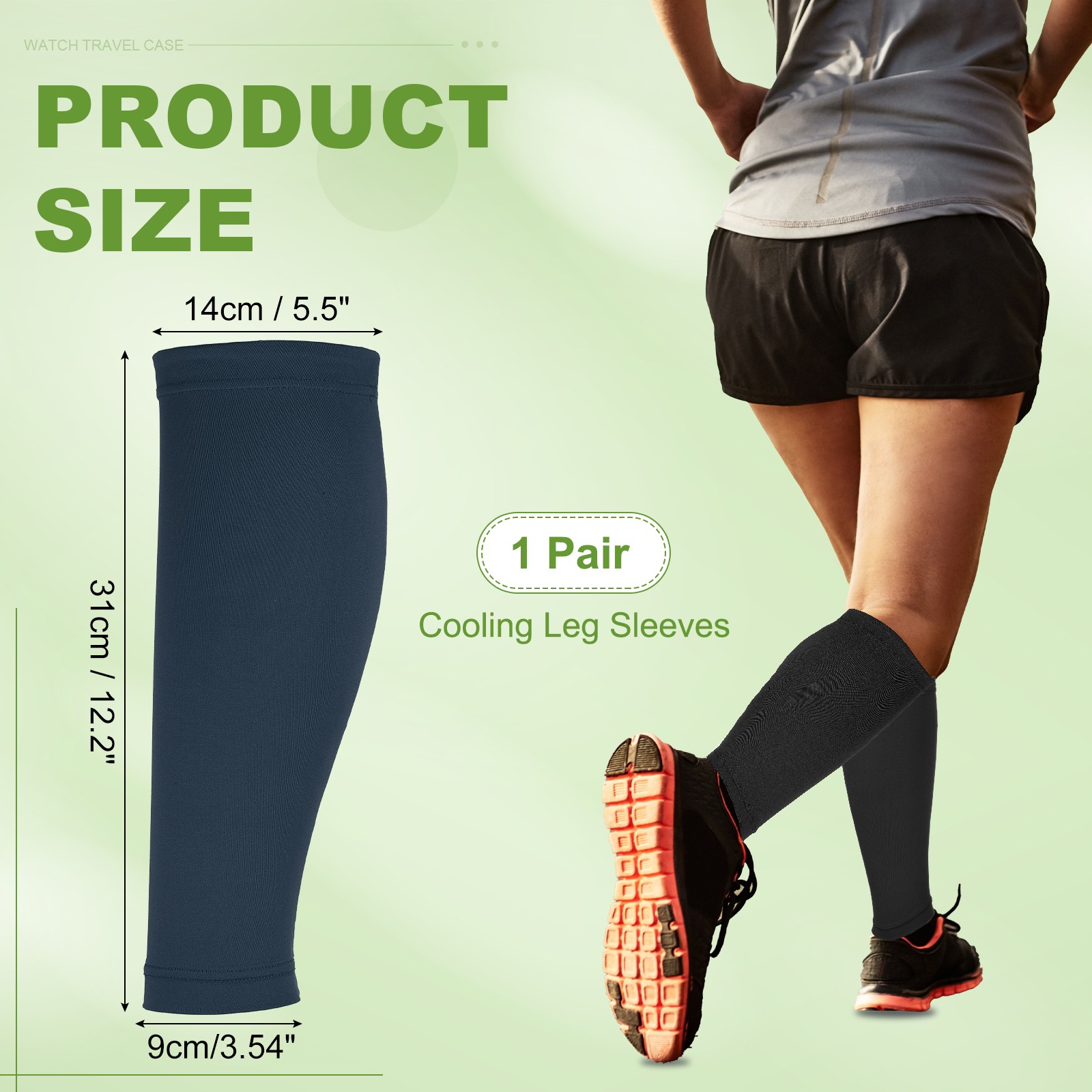 Sun Protection Leg Sleeves with Anti-slip Silicone Strips, Navy