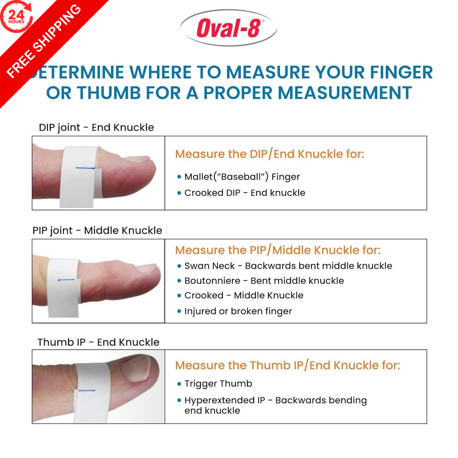 3-Point Products Oval-8 Finger Splints, Sizes 8, 9, 3 Piece Assortment, beige