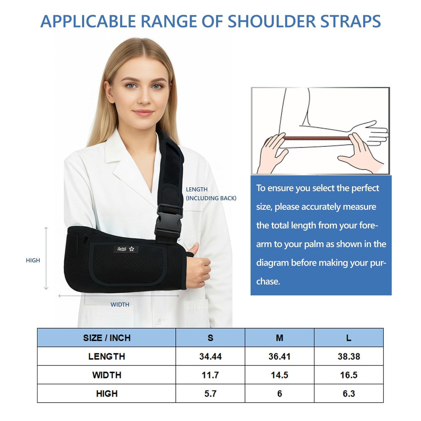 Arm Sling Shoulder Immobilizer Rotator Cuff Support Brace Wrist Elbow Injury