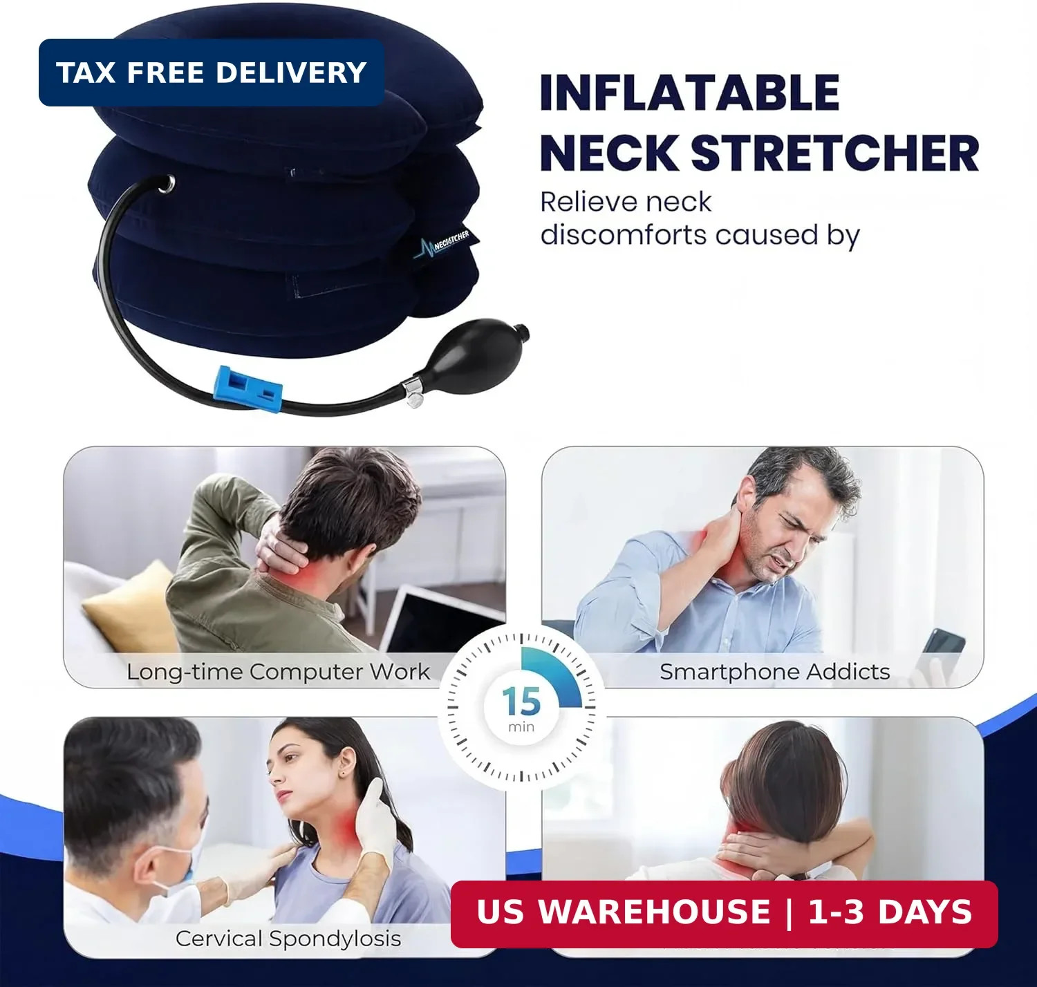 Neck Stretcher, Cervical Traction Device, Neck Traction Device for Neck Pain Rel