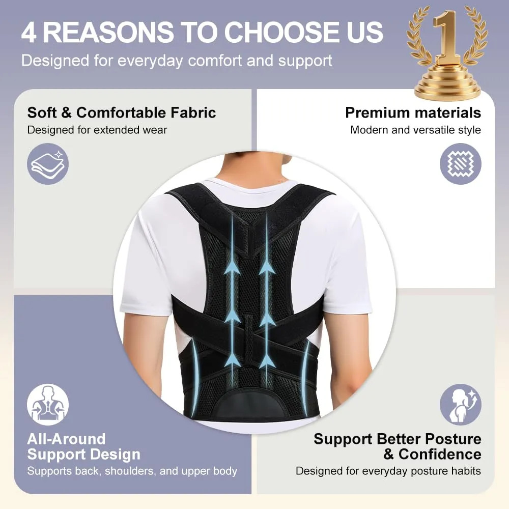 Adjustable Posture Corrector Small Back Brace For Neck Shoulder Pain Relief S…