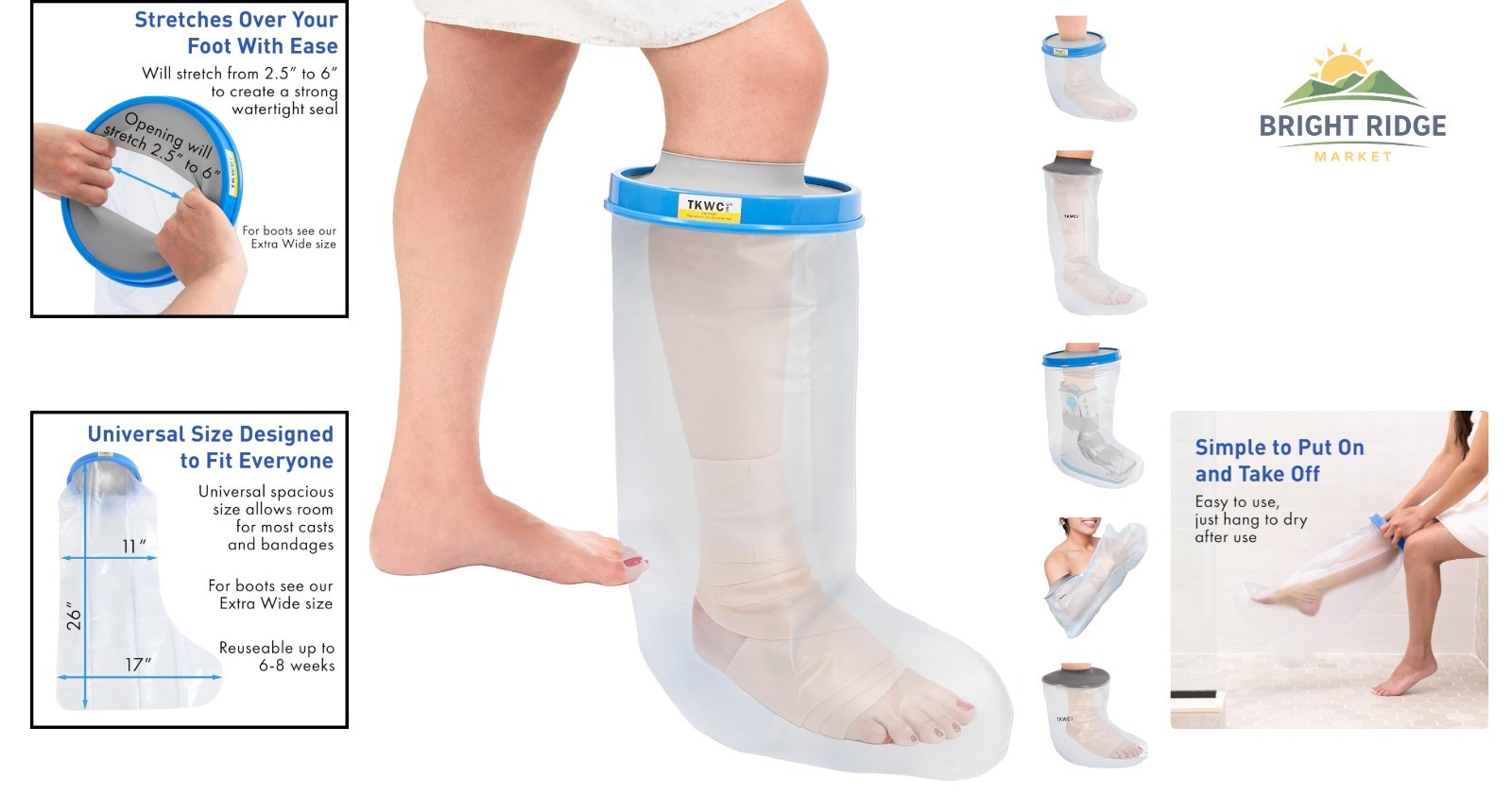 High-Quality Shower Cast Cover, Reusable Waterproof Foot Protector for Recovery