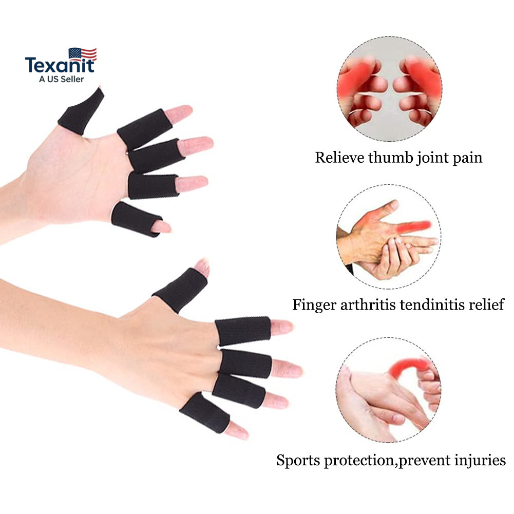 Finger Arthritis Sleeves (30Pcs), Elastic Thumb Splint Brace Support Protector F