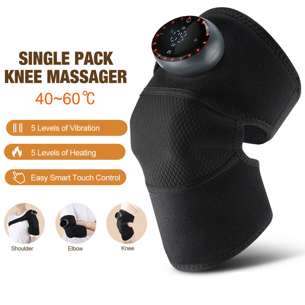 3 in 1 Cordless Knee Massager Brace with Heat Vibration for Pain Relief 1800mah