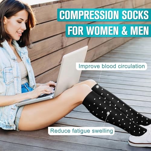 Copper Compression Socks for Women & Men (6 pairs) – Large-X-Large 03 Black