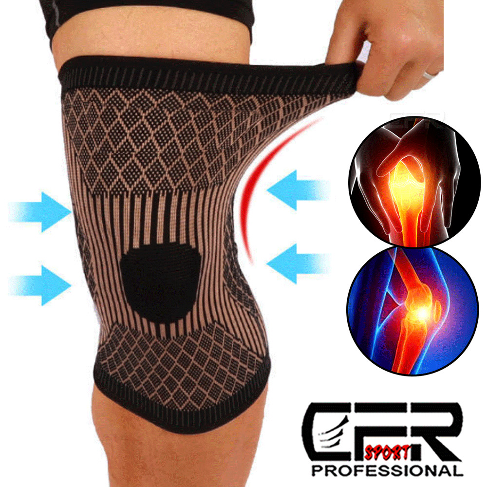 Knee Sleeves Copper Compression Brace Support Sport Arthritis Joint Injury Pain