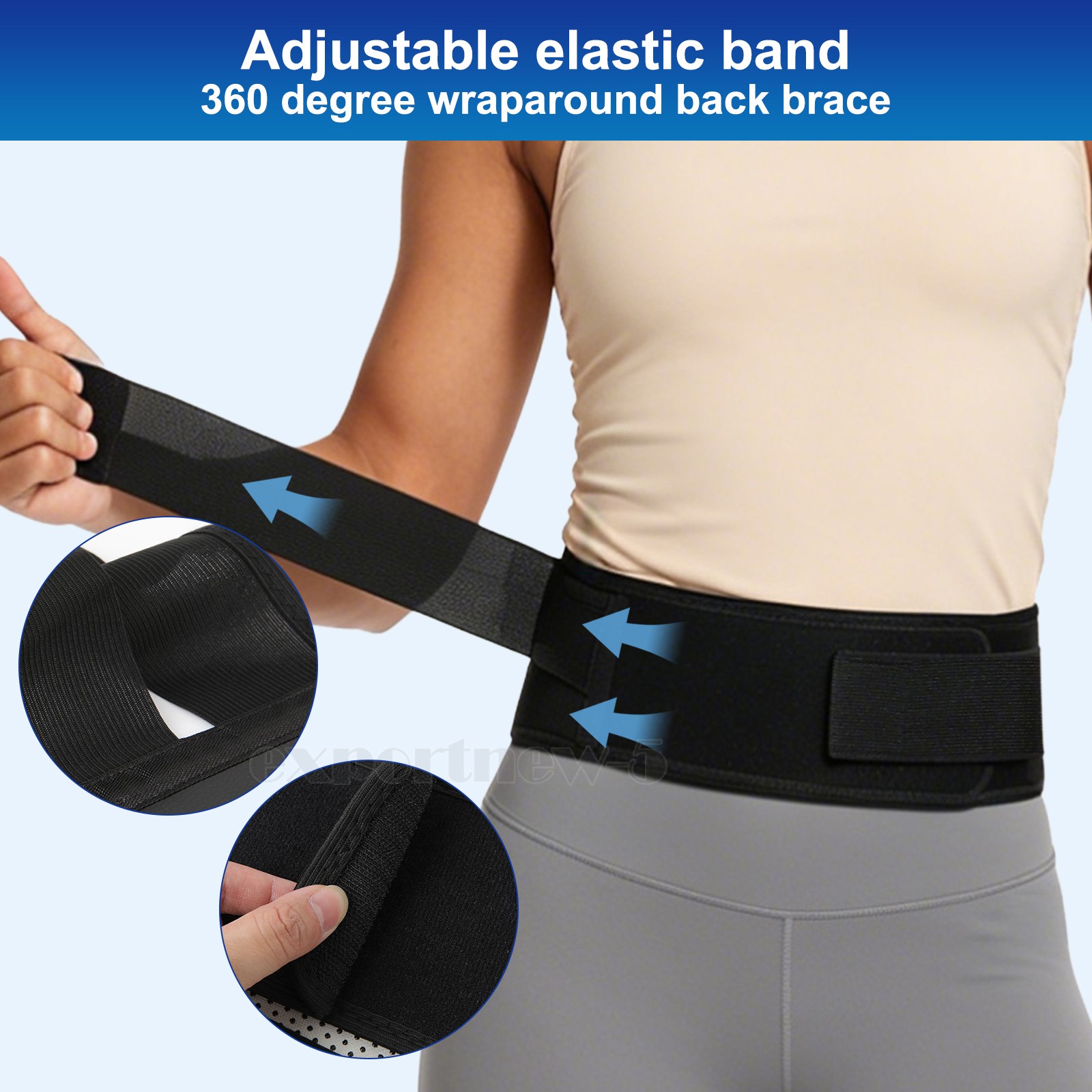 US Self Heating Magnetic Back Support Lower Lumbar Brace Adjust Belt Pain Relief