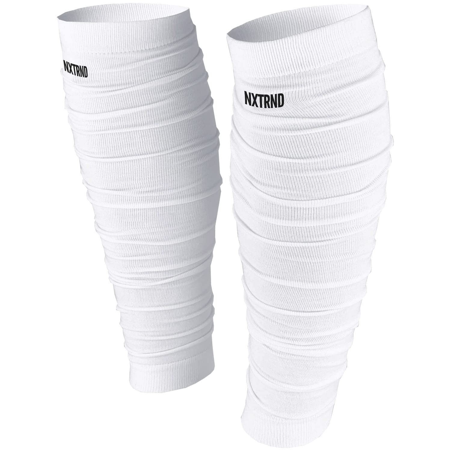 Nxtrnd Football Leg Sleeves, Calf Sleeves for Men & Boys, Sold as a Pair (White)