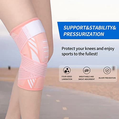 Knee Brace for Women & Men Knee Support Sleeve 1 PCS (M) | Knee Medium Pink