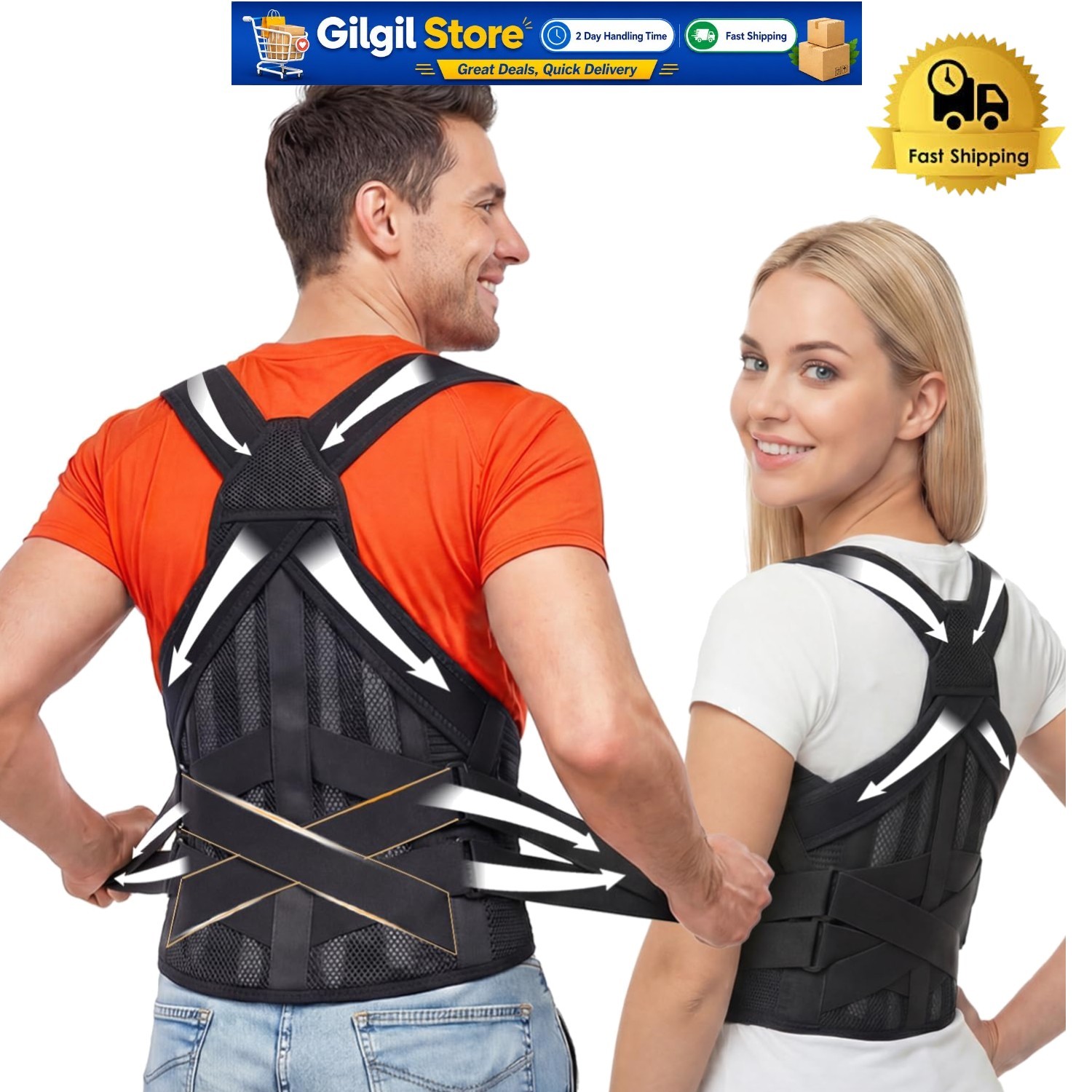 X-Style Posture Corrector for Men & Women – Advanced Back Brace for Pain Relief