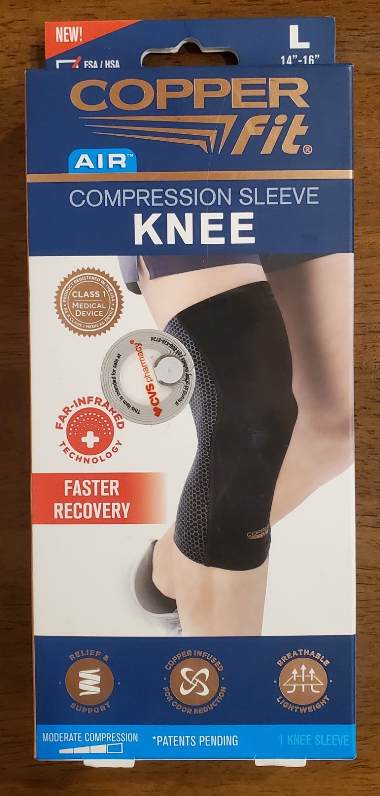 Copper Fit Air Compression Sleeve Knee Large Size With Far Infrared Technology