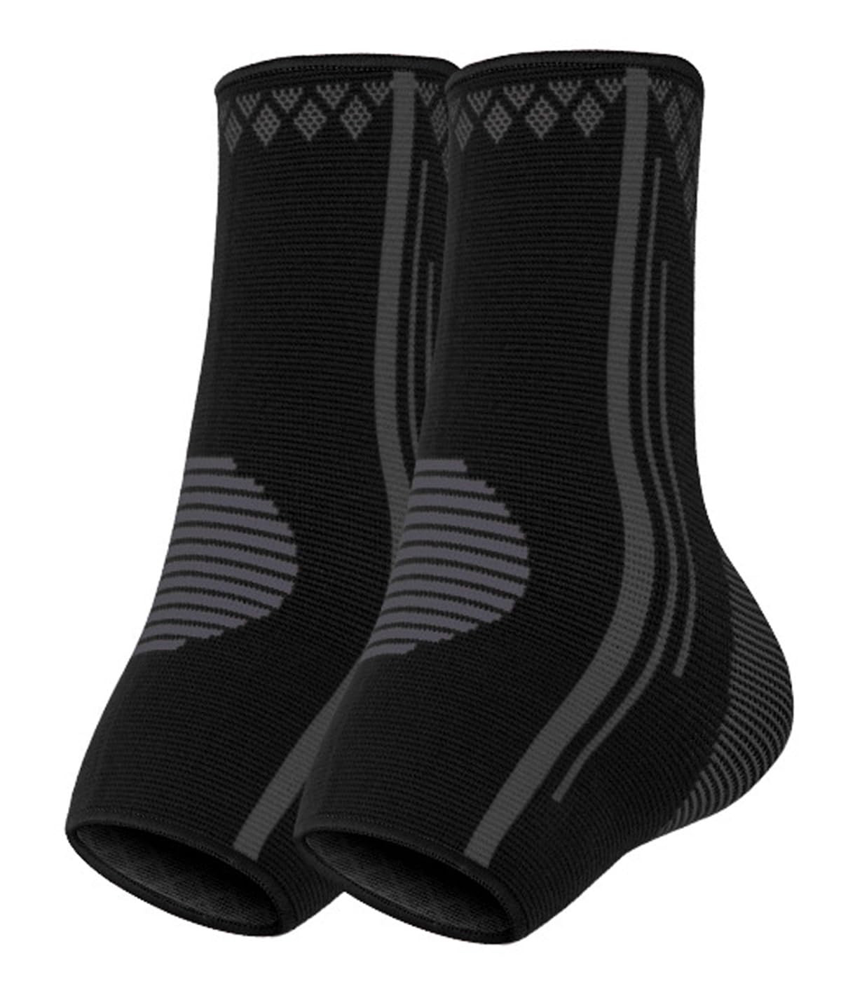 Ankle Brace Compression Sleeve for Men & Women – 2 pcs, Medium, Black