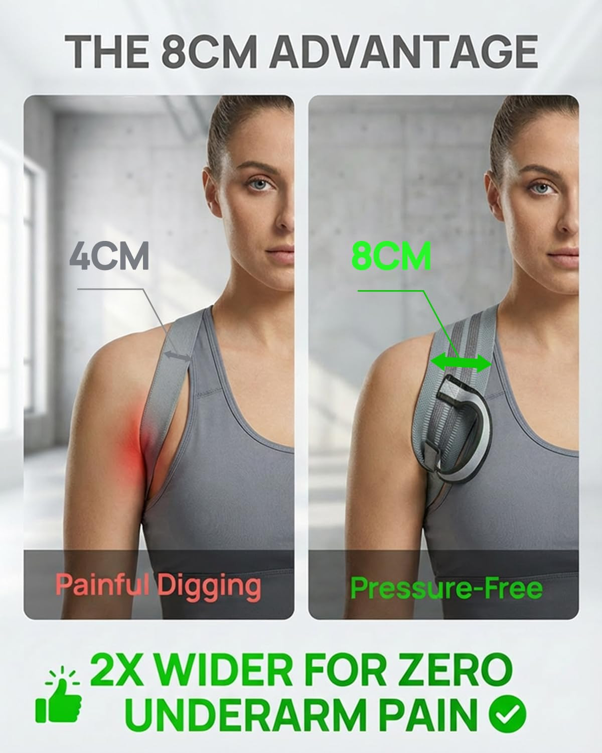 Pro-Gym Back Posture Corrector for Women to Open Shoulders, 8Cm Ultra-Wide No-Di
