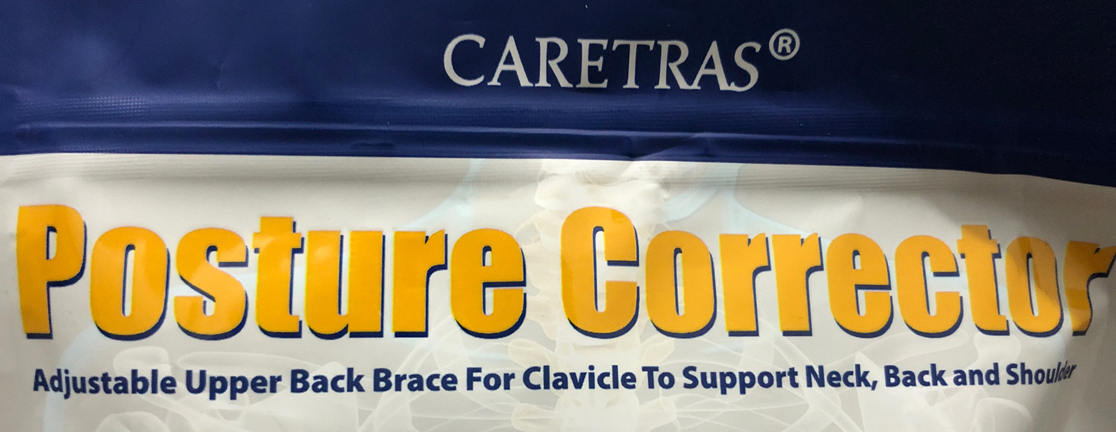 CARETRAS Adjustable Upper Back Brace Posture Corrector Black XL (36-44”)
