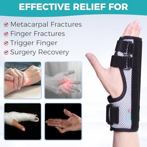 Trigger Finger Splint,Hand Brace with Finger Support,Right or Left black