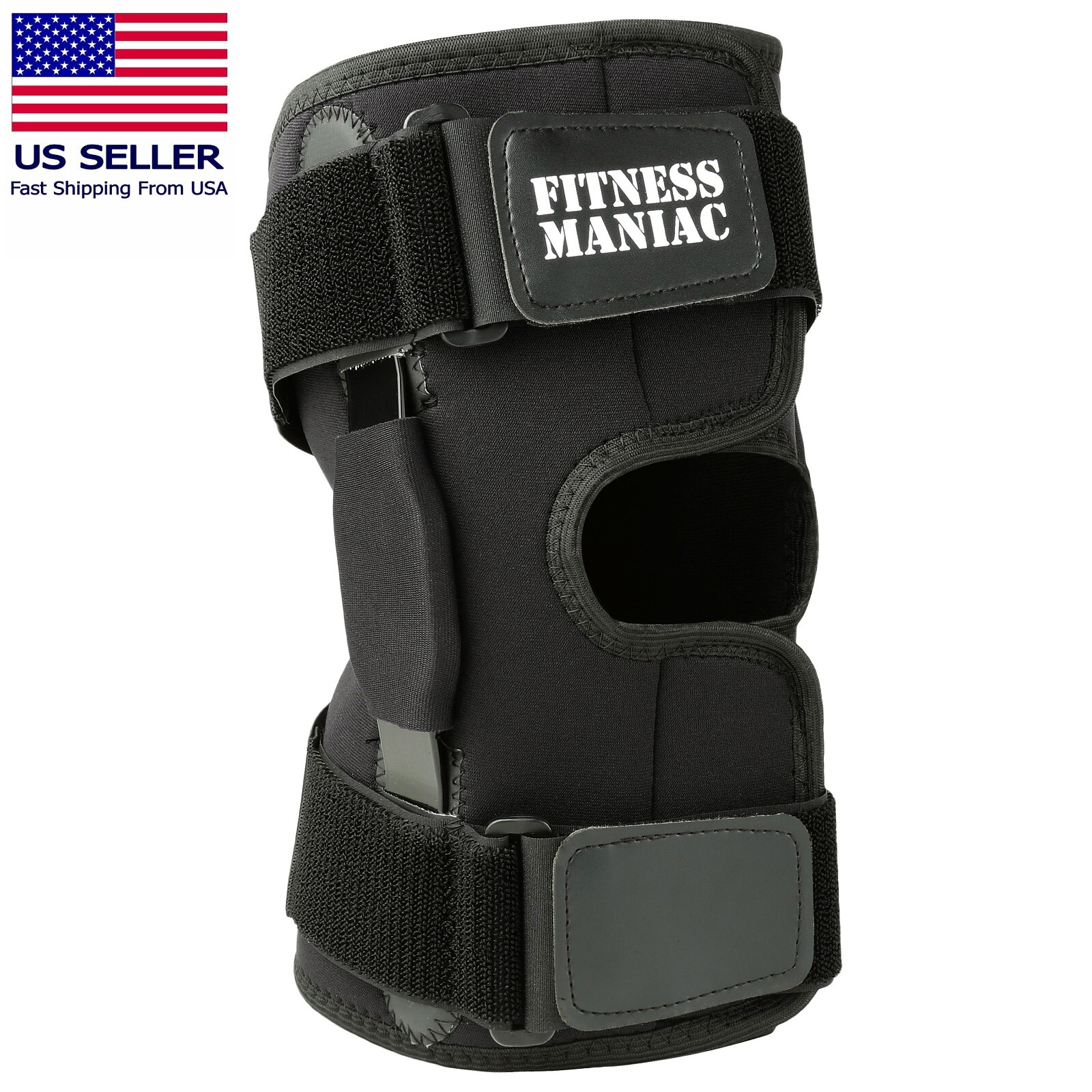 Hinged Knee Brace for Men and Women, Knee Support for Swollen ACL, Tendon, Black
