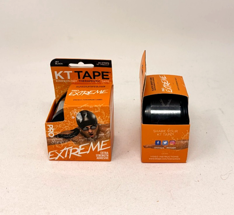 KT Tape Pro Extreme Jet Black Kinesiology Therapeutic Tape 20 Strips LOT OF 2