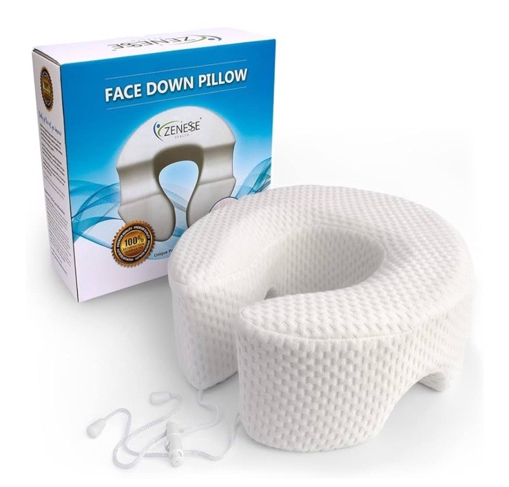 Breathe Easy Premium Face Down Pillow Zenesse Orthopedic Support Bamboo Cover