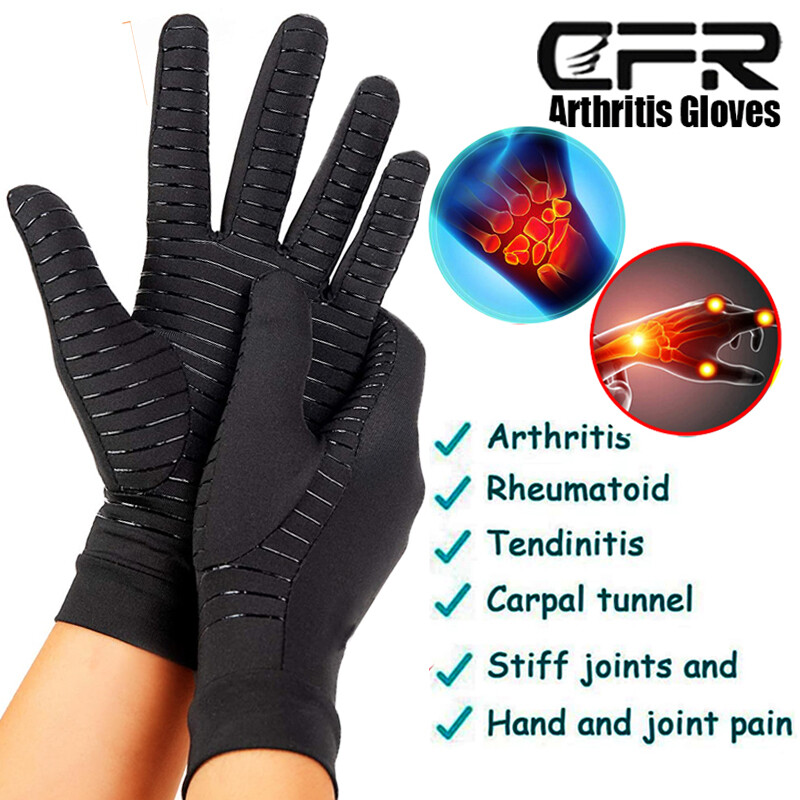 Copper Arthritis Gloves Compression Hand Support Joint Pain Relief Sports