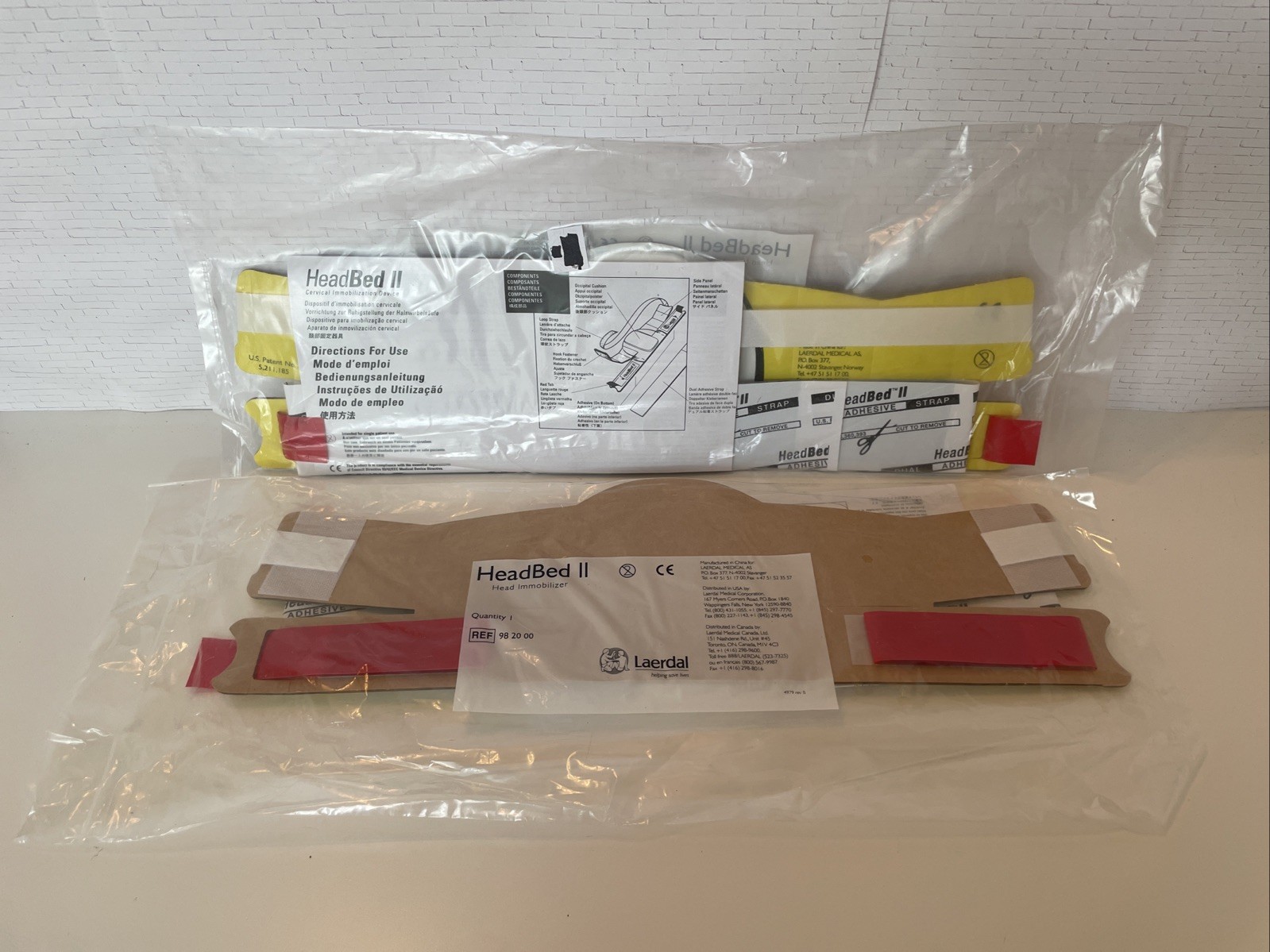 2 HeadBed II Laerdal Medical Head Immobilizer REF 982000 Cervival Immobilization