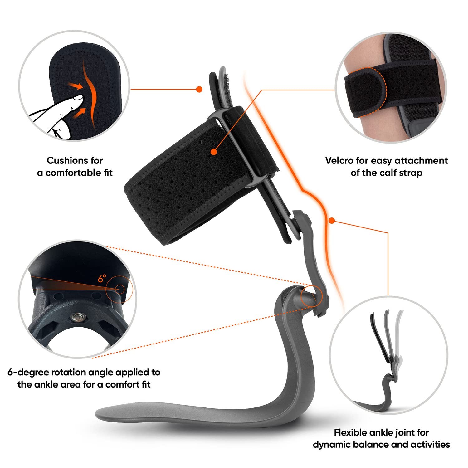 STEP Small Left AFO Foot Drop Brace, Drop Foot Brace for Walking, Ankle and Foot