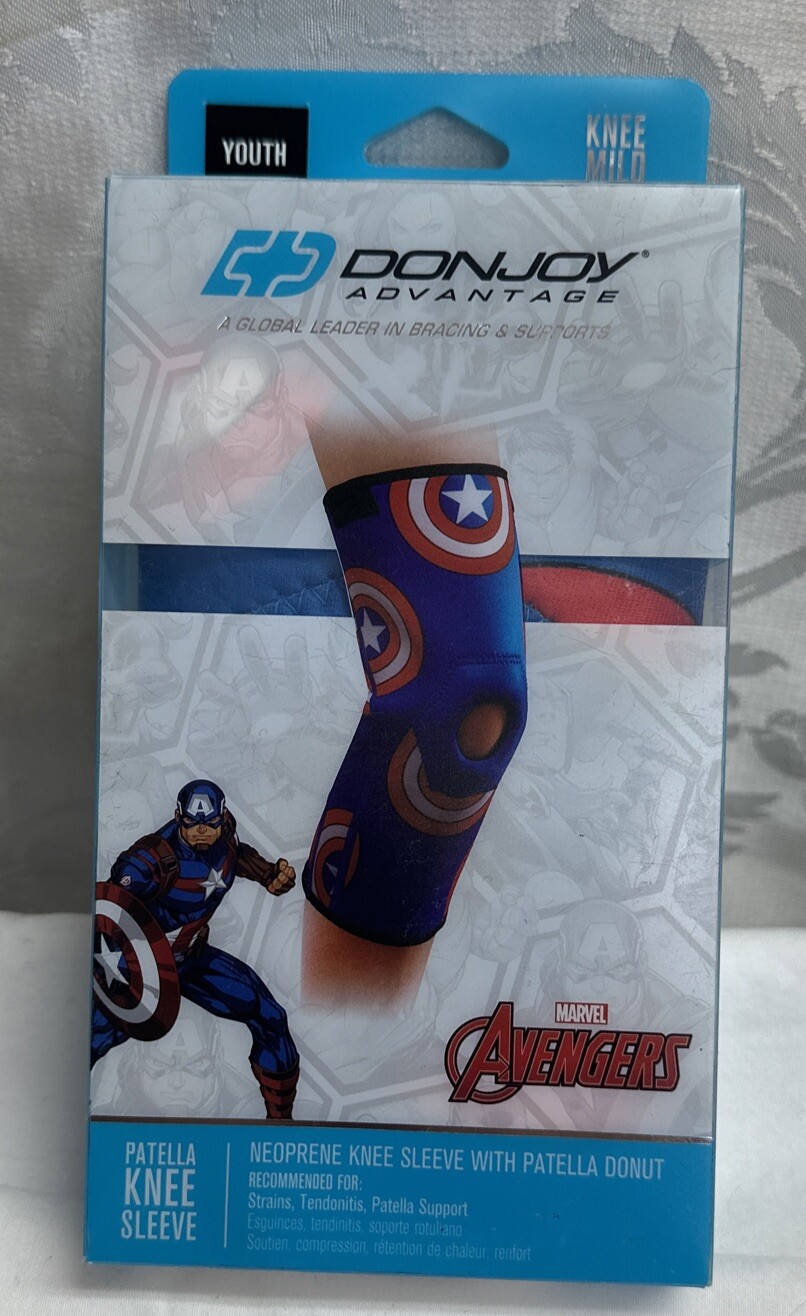 Marvel Captain America Knee Sleeve with Patella Donut. New. Youth