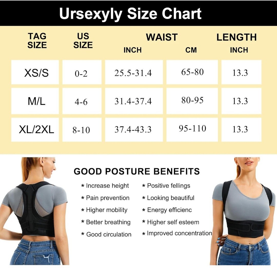 URSEXYLY Back Brace and Posture Corrector for Women and Men