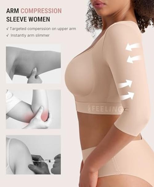 Arm Compression Sleeve Women Post Surgery Arm Shaper Bra | Front Closure