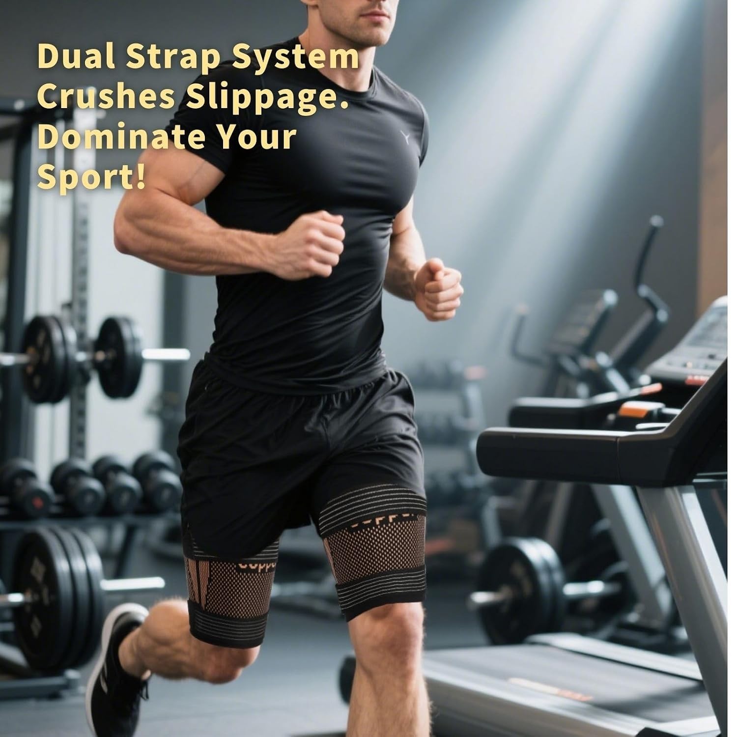Breathable Copper Compression Sleeves for Hamstring Support – Large Size Duo