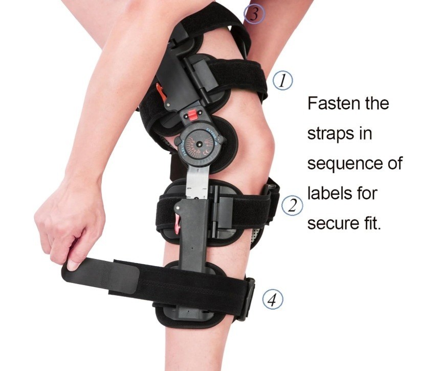 Hinged Knee Brace Adjustable Post Op Knee Support Orthosis Immobilizer