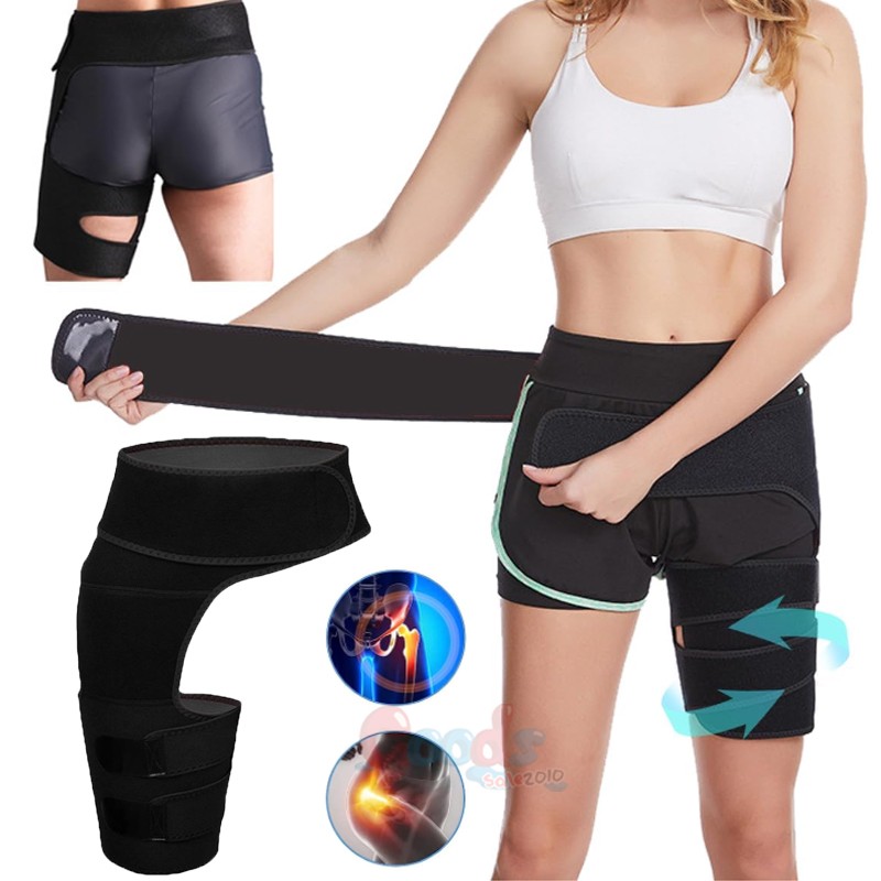 Adjustable Thigh Compression Sleeve Hip Brace for Groin Hamstring Pull LowerBack