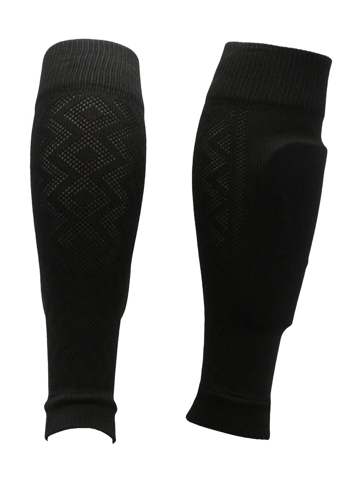 Soccer Shin Guard Sleeves Football Leg Sleeves Youth Mens (Black, Large)