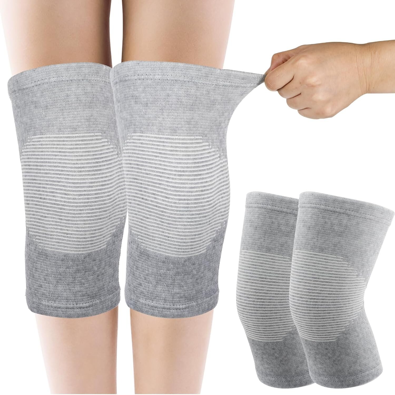 Bamboo Knee Brace Compression Support Sleeve for Men Women Sports Running