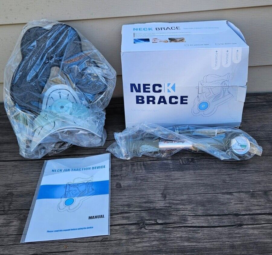 Twinklepoch Cervical Neck Brace Adjustable Hand Pump (NEW BOX HAS SOME STAINSBB7