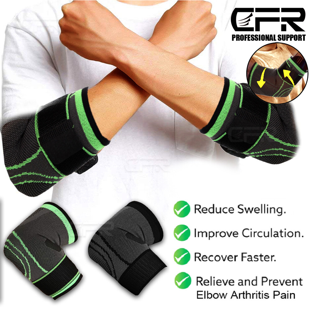 Elbow Brace Compression Sleeve Support Tendonitis Tennis Arm Arthritis Wrap CFR