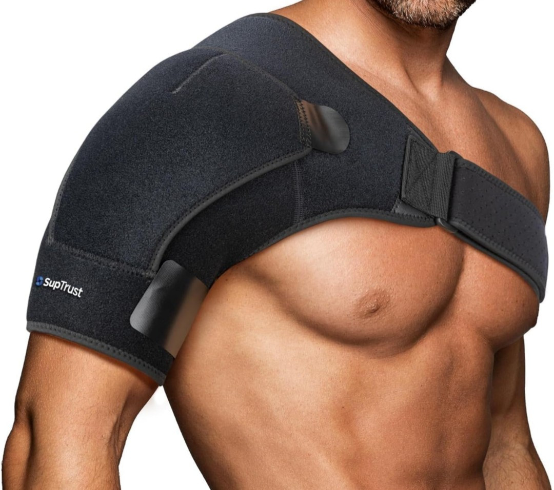 Suptrust Recovery Shoulder Brace for Men and Women, One Size, Black