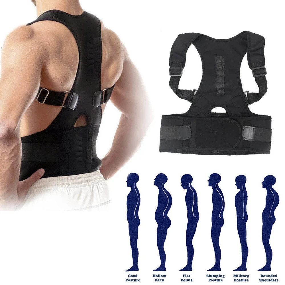 Slouching Posture Corrector Support Magnetic Back Shoulder Brace Band Men Women