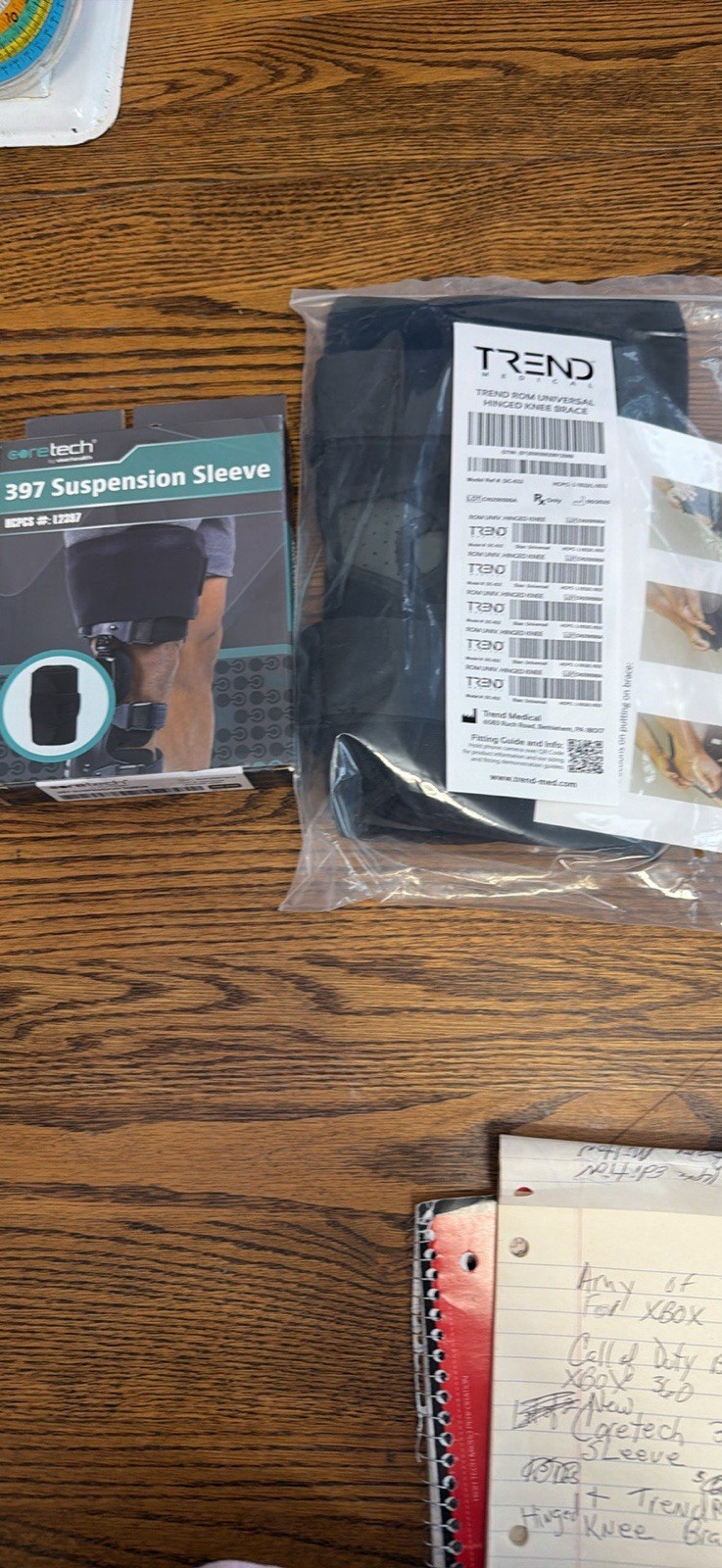 Lot Of 2 New Coretech 397 Suspension Sleeve & Trend Rom Hinged Knee Brace