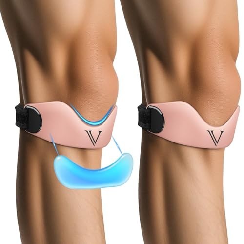 Adjustable Silicone Knee Brace Support Strap 2-Pack for Patellar Tendon Relief