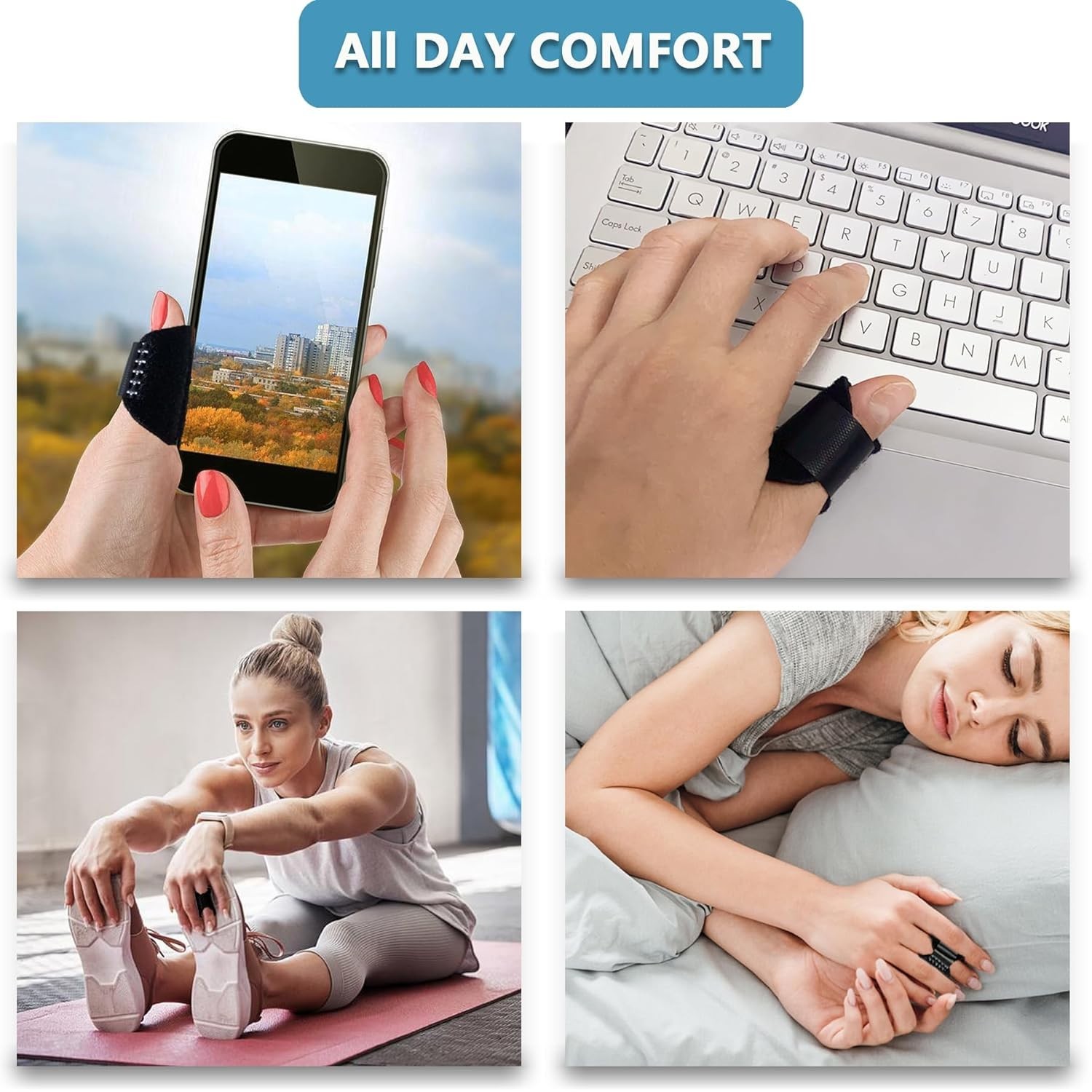 “6-Pack Pinky Finger Splints for Left/Right Hand Adjustable Single-Strap Brace..
