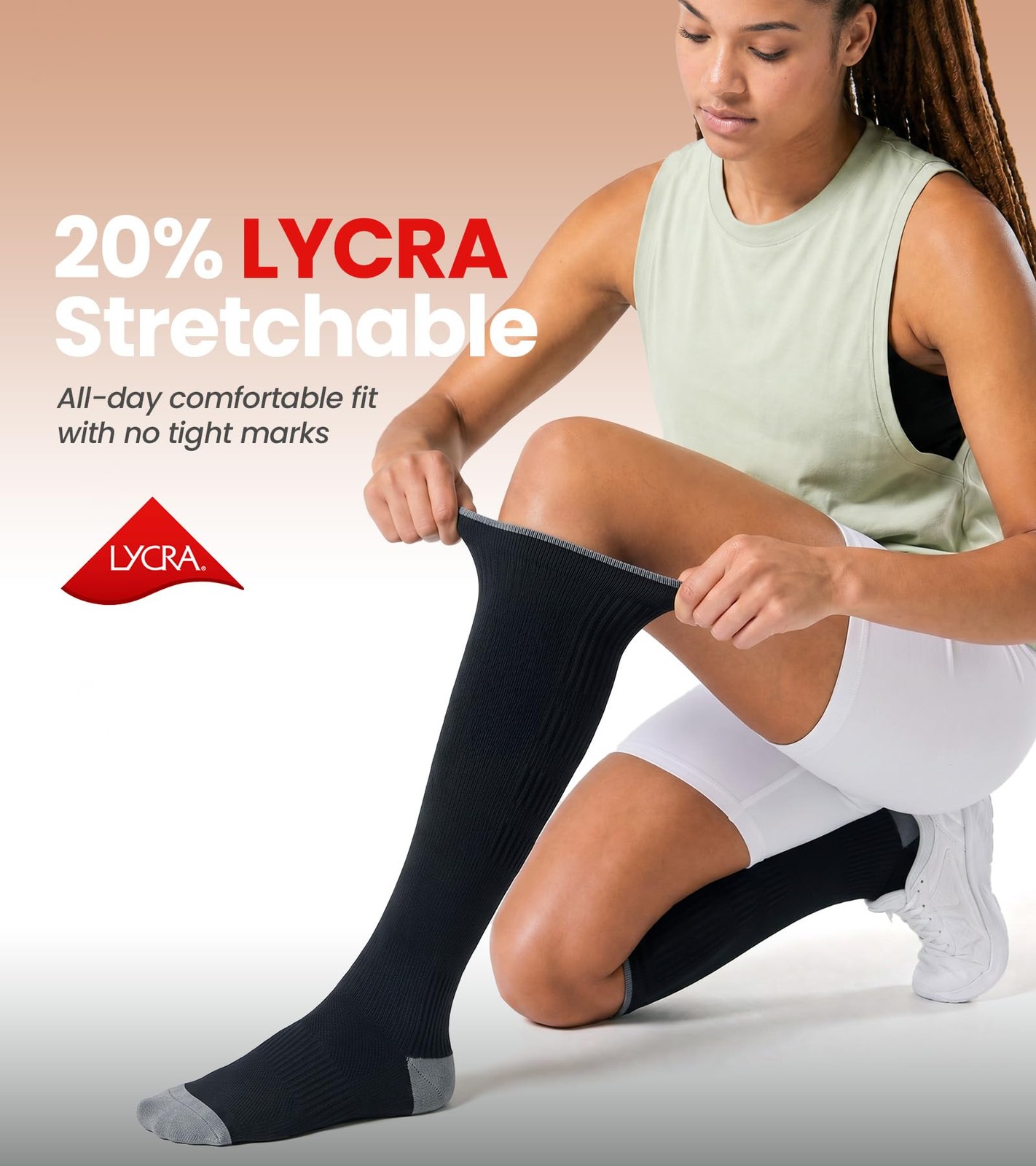 Breathable Compression Socks for Men, 15-20 mmHg Knee High Circulation for Tr…