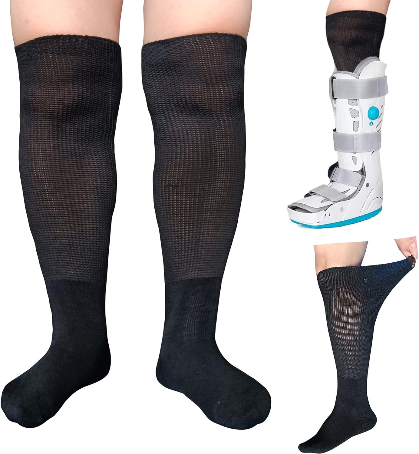 2 Pairs Walking Boot Socks Air Cam Walker Brace Fracture Boots Orthopedics Socks