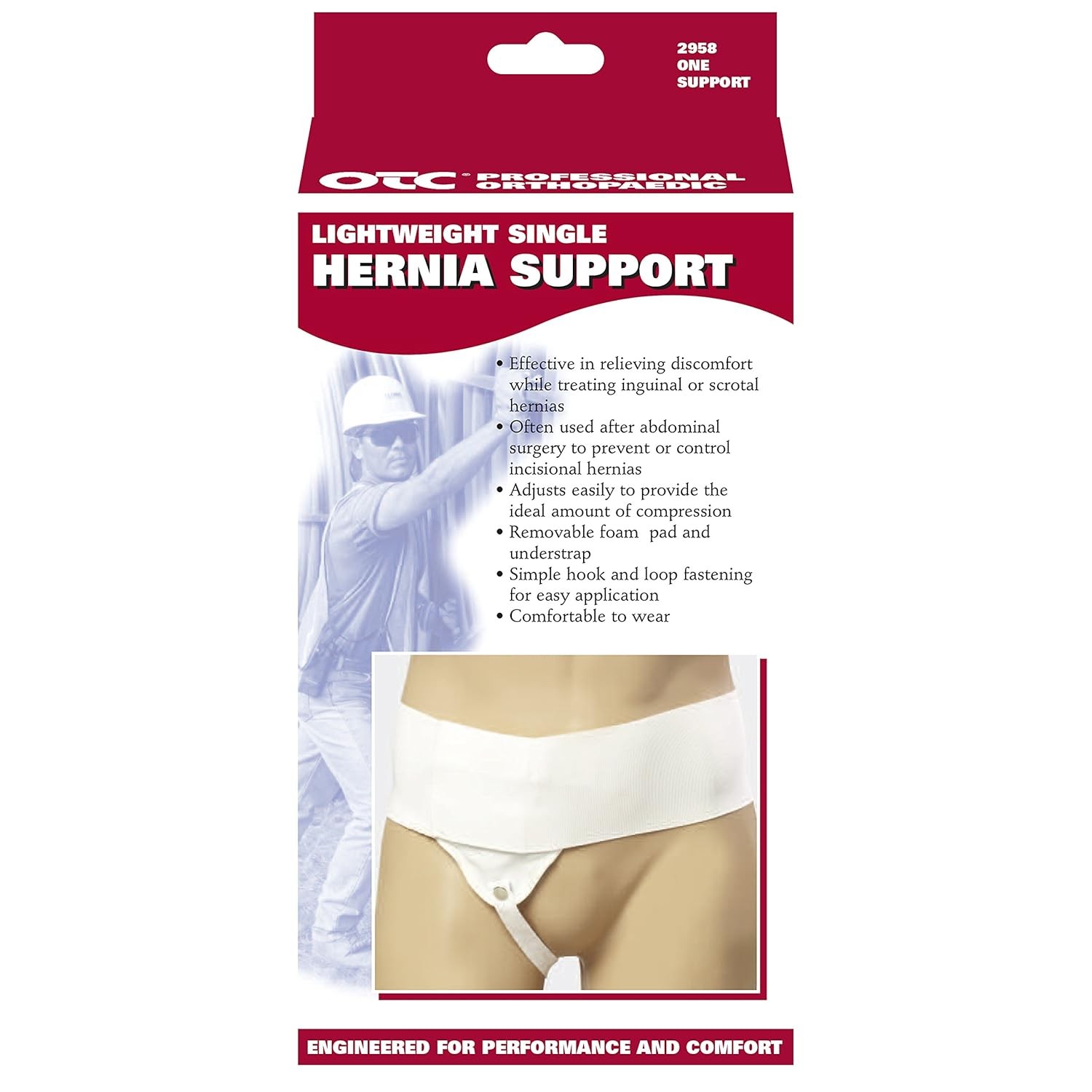 OTC Elastic Hernia Support, Left, X-Large