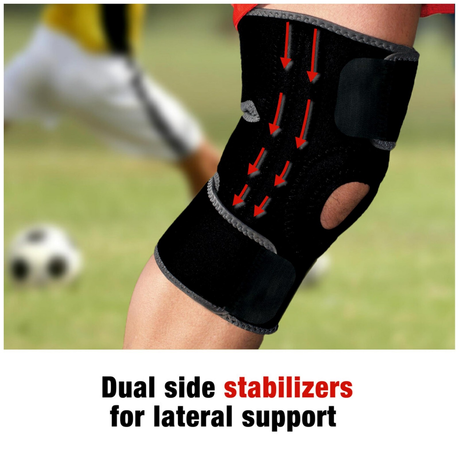 Brand Adjustable Knee Brace with Side Stabilizers Provides Support & Compress…