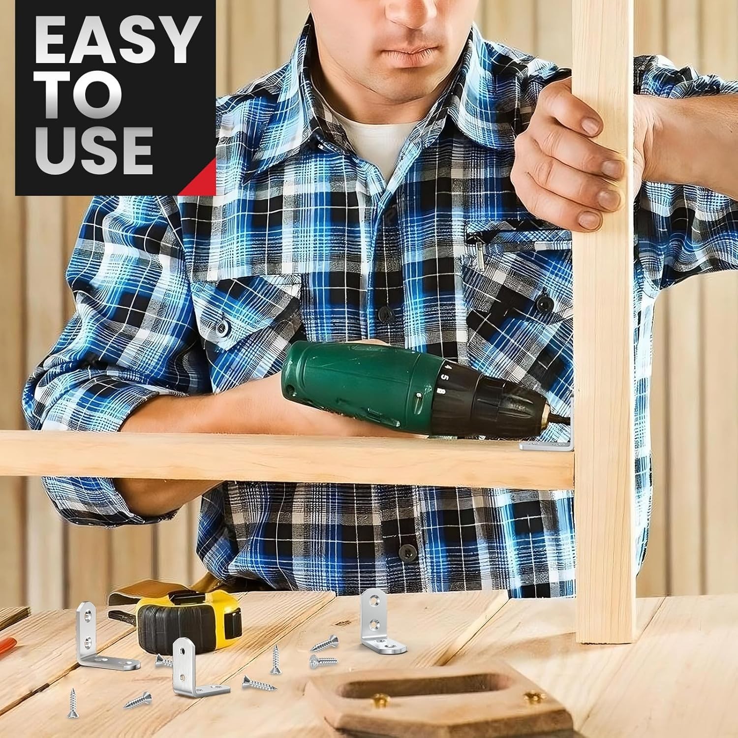 Stainless Steel Corner Brackets – 8 PCS, Easy Install for Secure Furniture Setup
