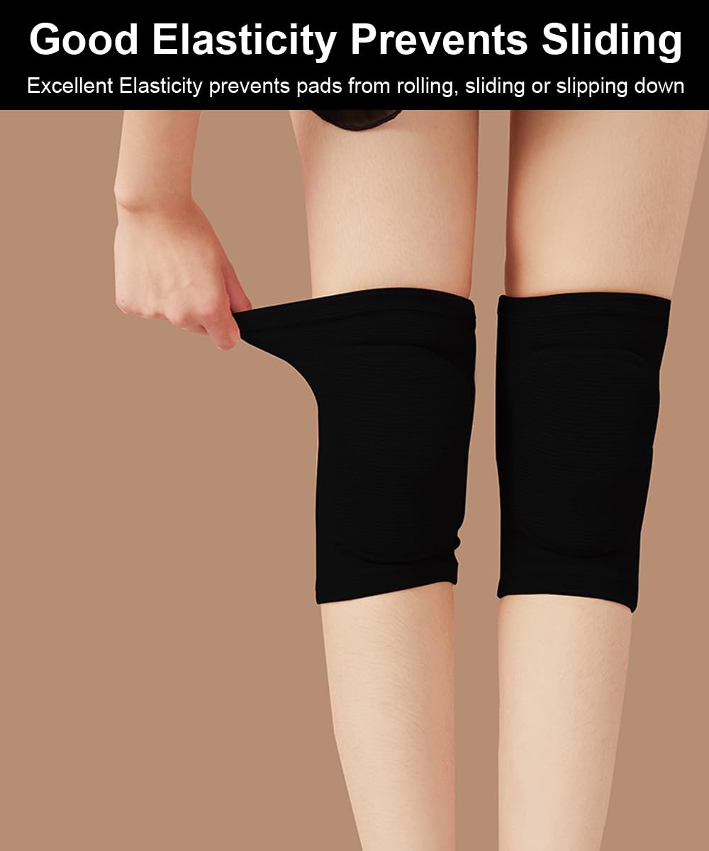 SUJAYU Knee Pads for Women Men, Dance Wrestling Large, Black